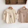 Baby Knitted Ruffle Collar Long Sleeve Romper