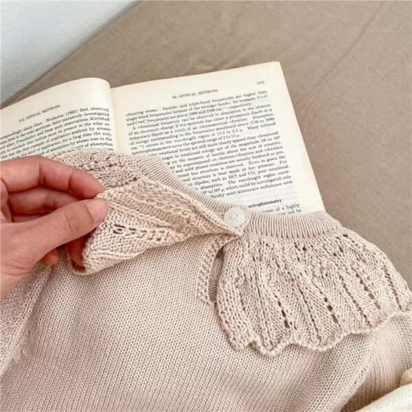 Baby Knitted Ruffle Collar Long Sleeve Romper