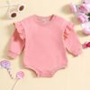Long Sleeve Ruffled Babby Romper
