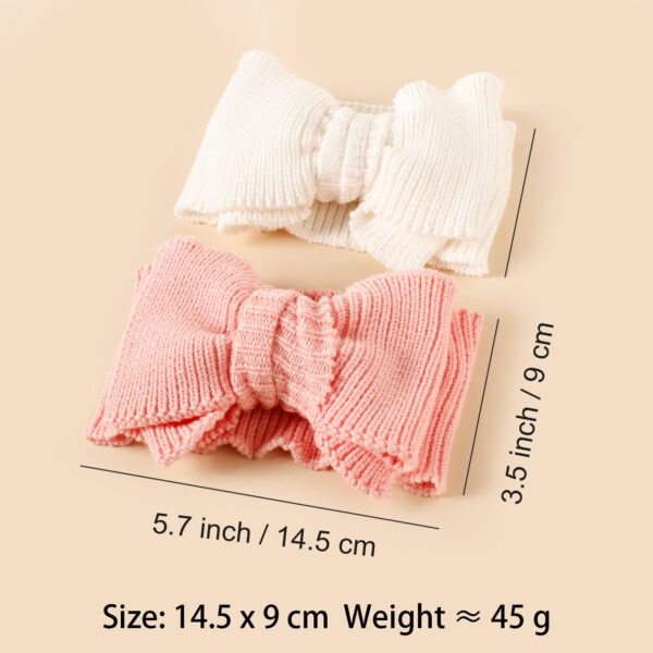 Striped Knitted Large Bow Double Layered Headband