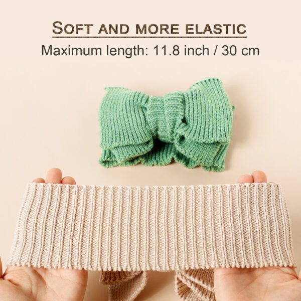 Striped Knitted Large Bow Double Layered Headband