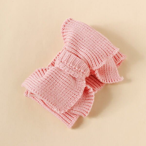 Striped Knitted Large Bow Double Layered Headband