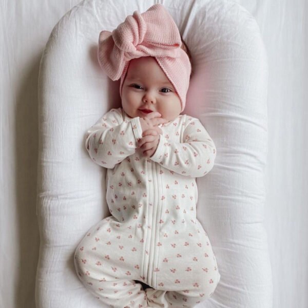 Striped Knitted Large Bow Double Layered Headband